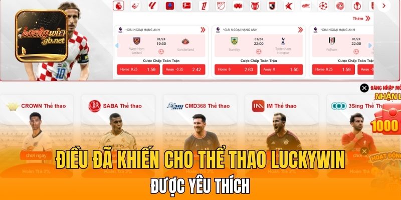 Điều đã khiến cho thể thao Luckywin được yêu thích