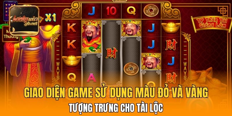 Giao diện game sử dụng màu đỏ và vàng tượng trưng cho tài lộc